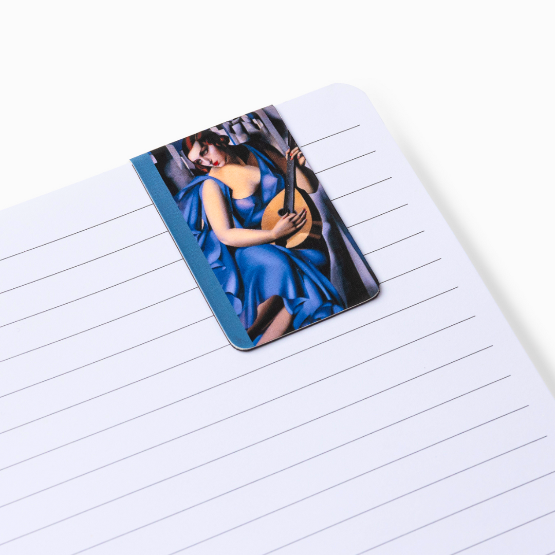 Tamara de Lempicka Magnetic Bookmark — Woman in Blue with a Guitar
