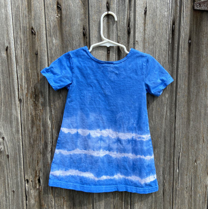 Girls Peace Sign Dress with Tie Dye, Short Sleeves