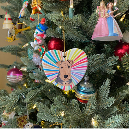 PBGV Ceramic Heart Ornament