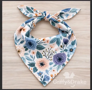 Blueberry Blossoms Floral Bandana