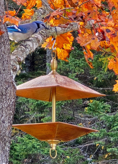 EasyFill™ Copper and Brass Square bird feeder 3102-SQ