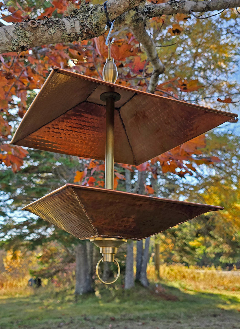 EasyFill™ Copper and Brass Square bird feeder 3102-SQ
