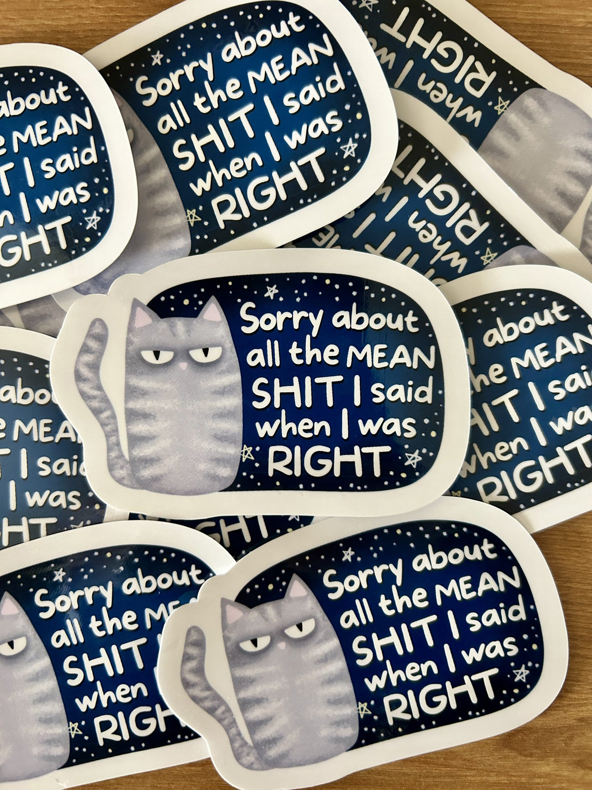 "Sorry about all the mean shit I said... When I was right"
