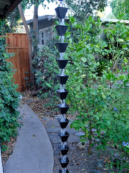 Medium Square Cups Powder Coated Black Aluminum  