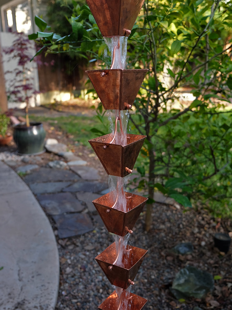 Medium Square Cups Unfinished Pure Copper 