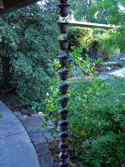 Bronze Flower Cup Rain Chain 3149-BRZ