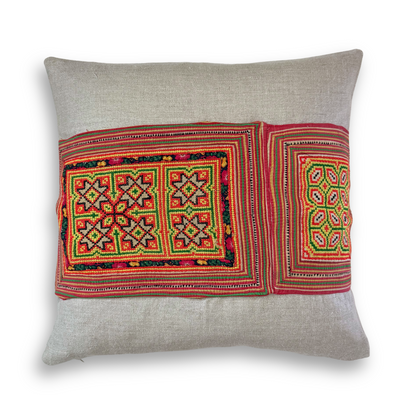Hmong &amp; Hemp Throw Pillow Cover