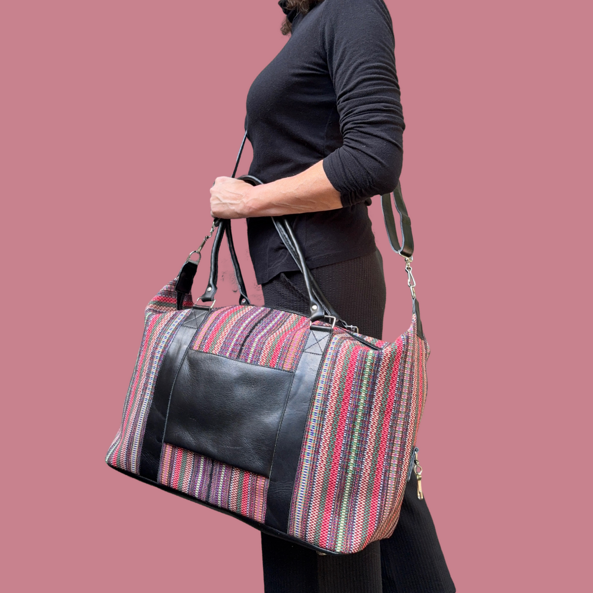 Huipil Mini-Weekender - Handwoven Travel Bag