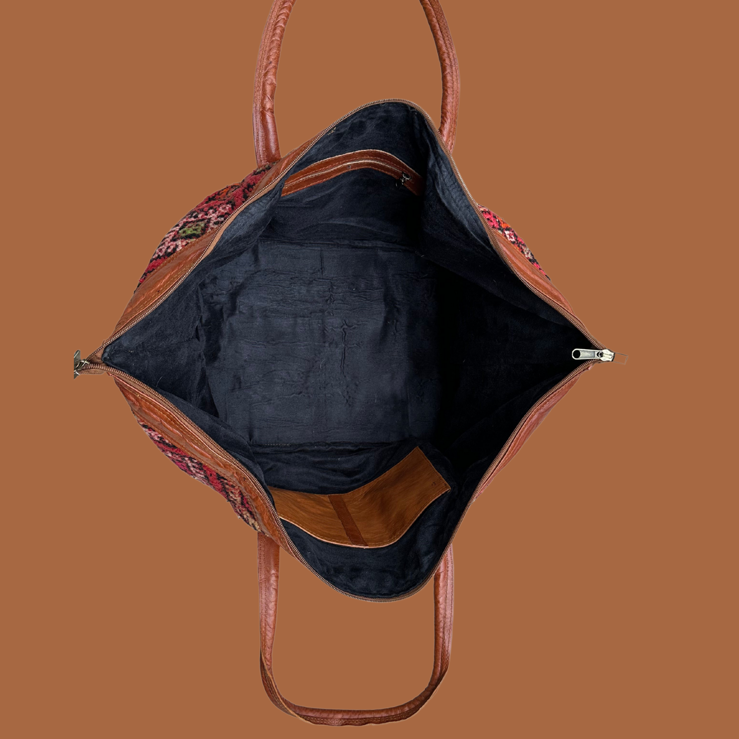 Kilim &amp; Leather Weekender Bag