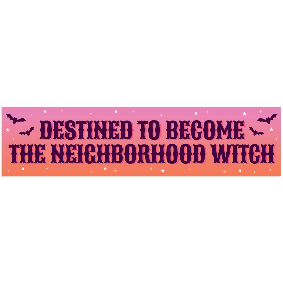 Pink and purple banner with text &