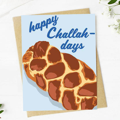 Greeting card with a loaf of bread illustration and &