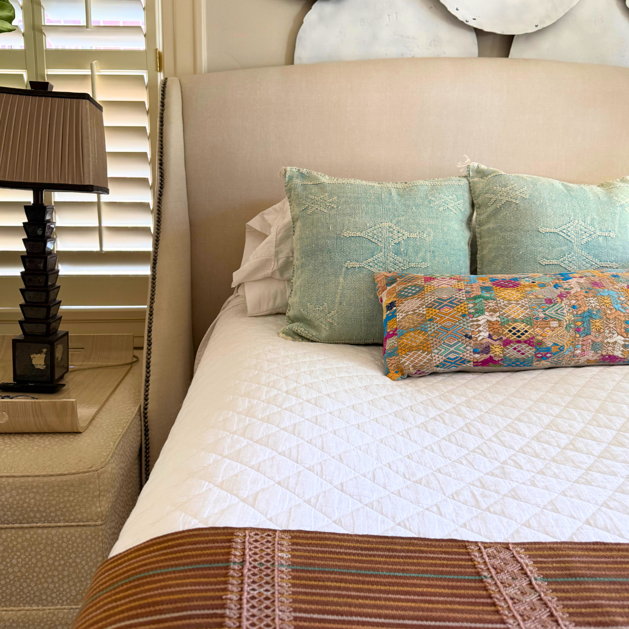 Huipil &amp; Hemp Throw Pillow Cover