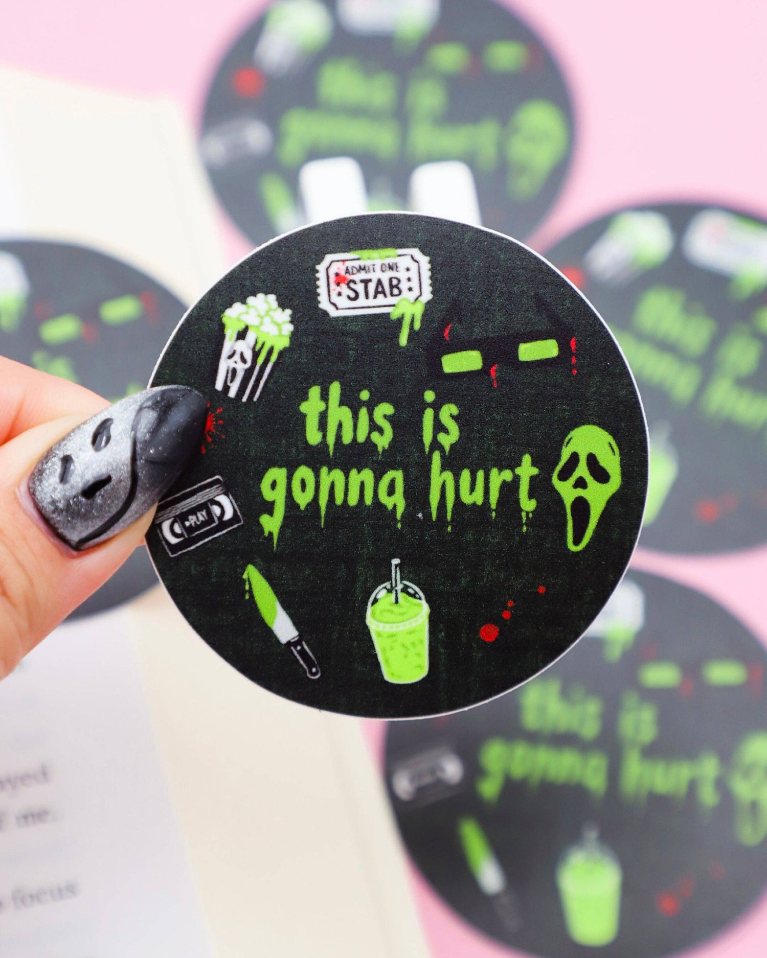 Circular sticker with text &