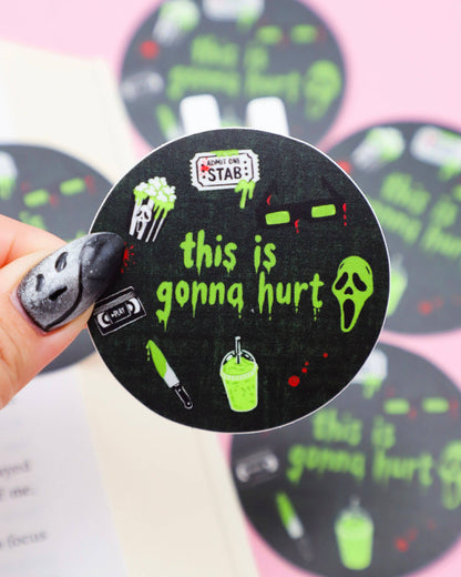 Circular sticker with text &