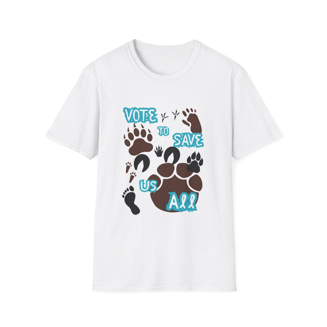 Save Us All Animal Paw Print Tee – Vote to Save Wildlife T-Shirt