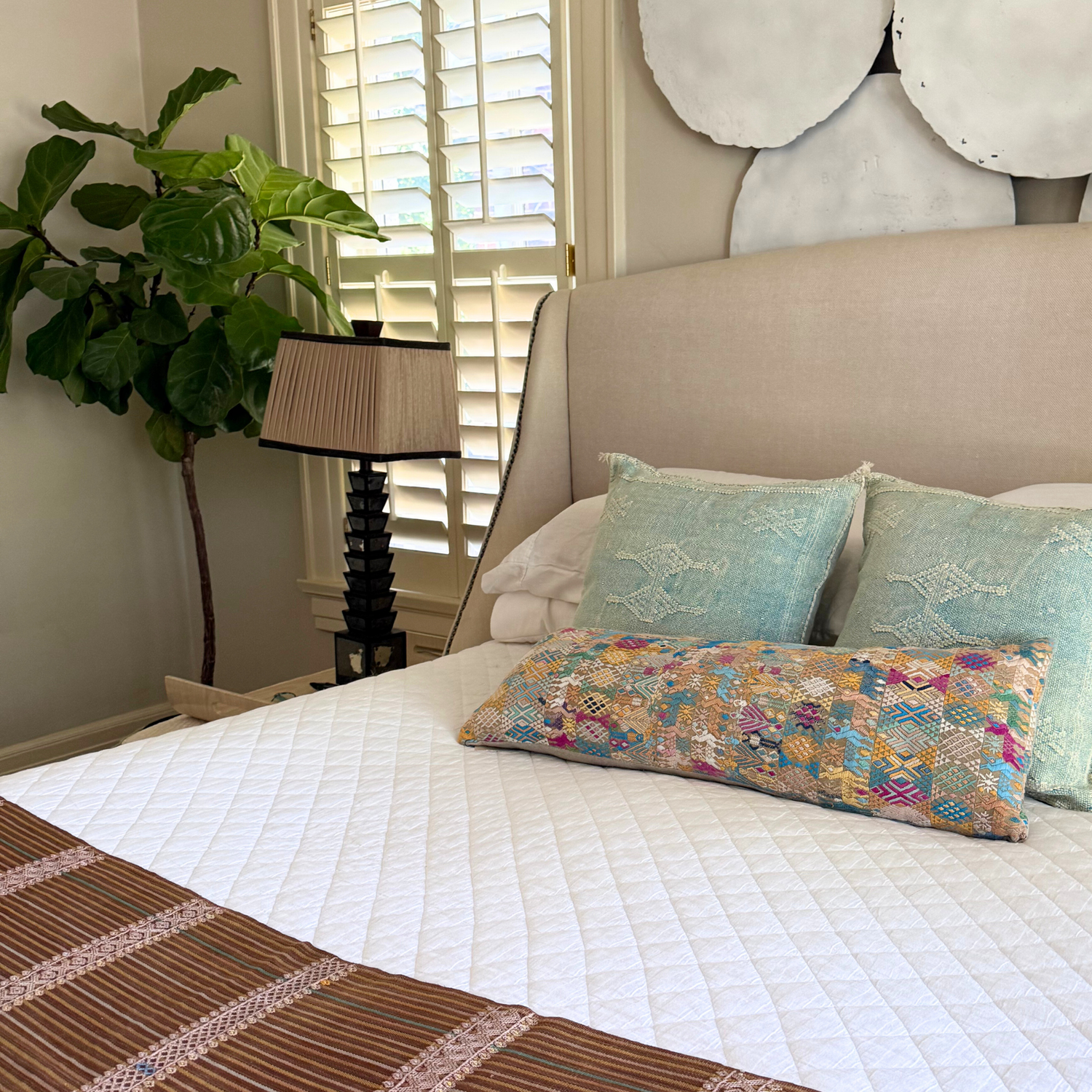 Huipil &amp; Hemp Throw Pillow Cover