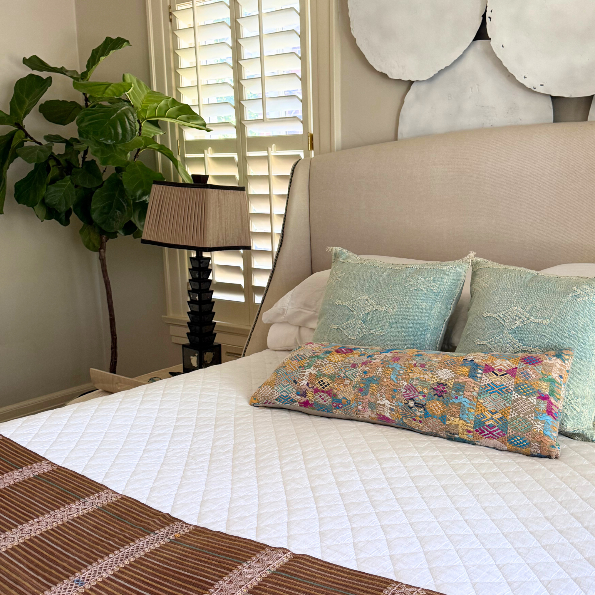 Huipil &amp; Hemp Throw Pillow Cover