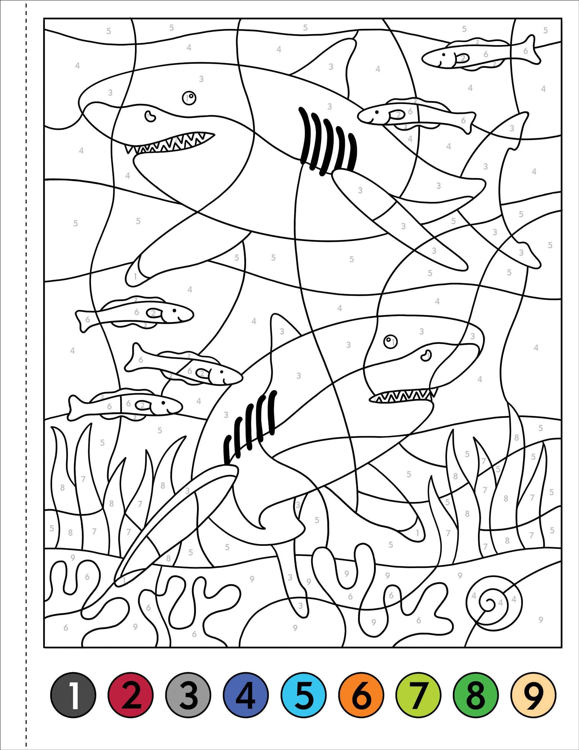 Color-By-Number Under The Sea coloring book
