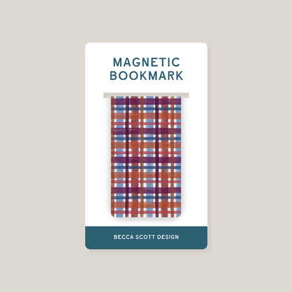 Cozy Plaid Magnetic Bookmark