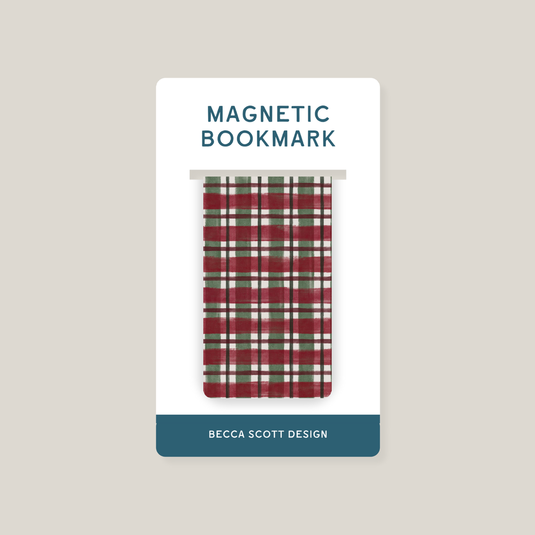 Cozy Plaid Magnetic Bookmark
