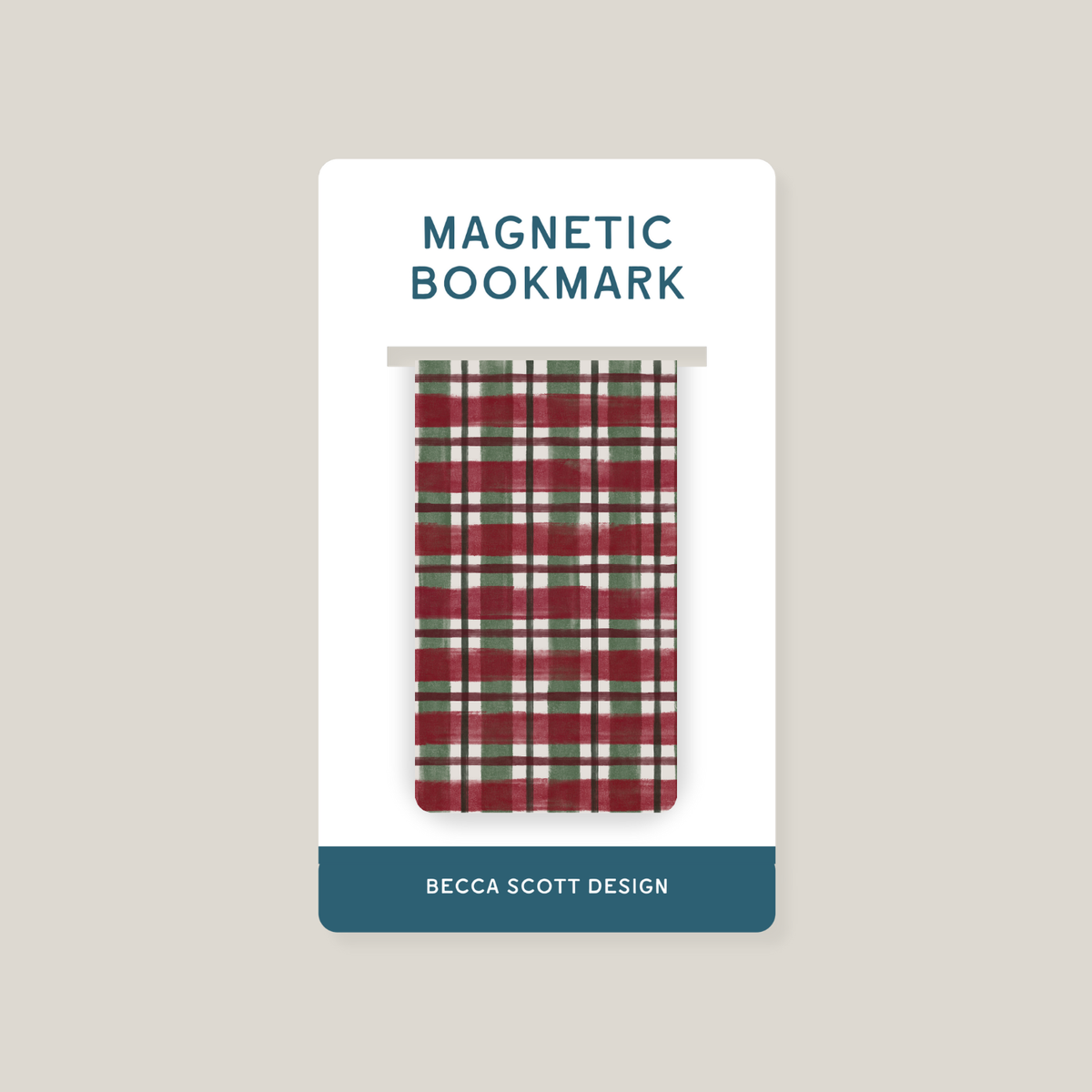 Cozy Plaid Magnetic Bookmark