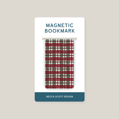 Cozy Plaid Magnetic Bookmark