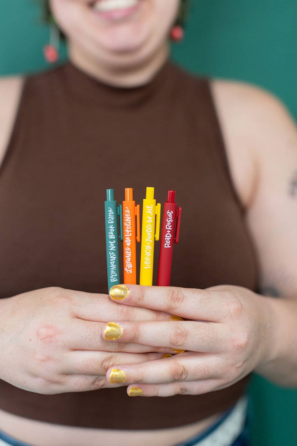 Read &amp; Rebel Bookish Gel Pens | Set of 4 Reader Advocacy Pens