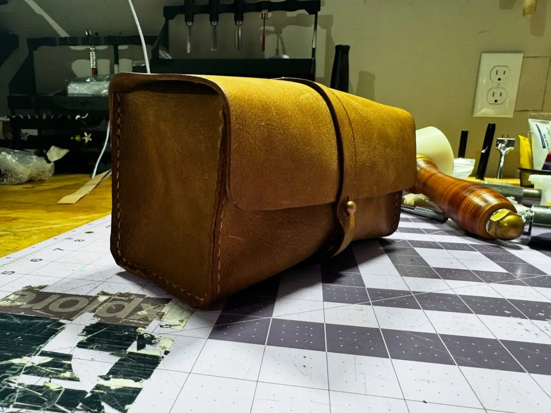 Durable Rustic Buffalo Leather Dopp Shaving Kit (bag only)