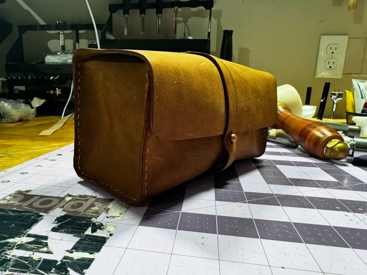 Durable Rustic Buffalo Leather Dopp Shaving Kit (bag only)