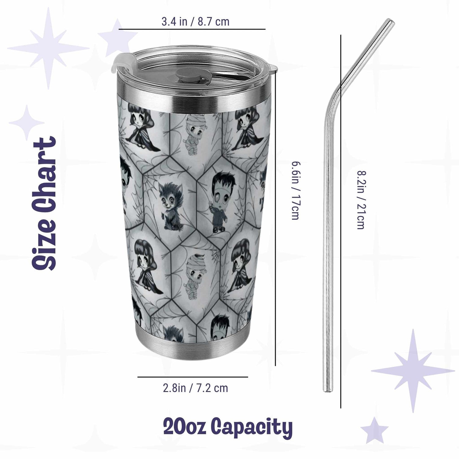 The Classics Monster Tumbler, Black and White