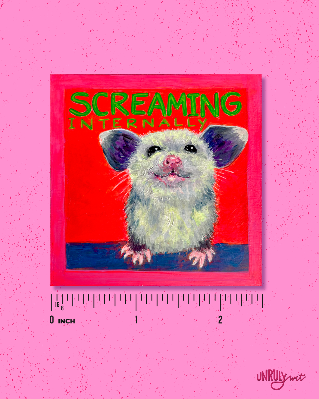 Screaming Internally Possum 2.5" Vinyl Sticker