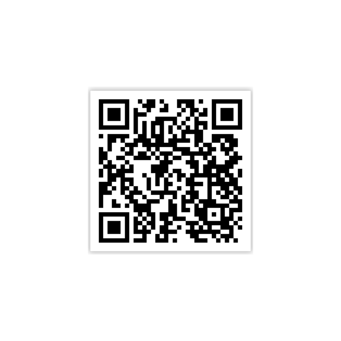 QR code sticker on a white background