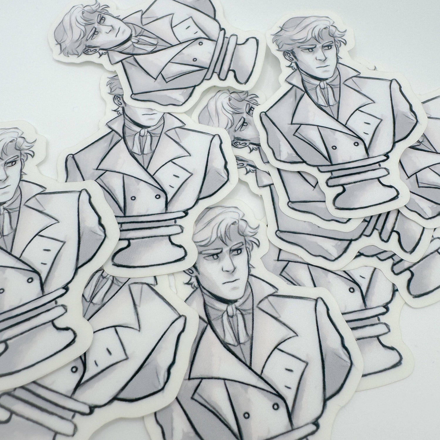 Mr. Darcy Bust Sticker | Pride &amp; Prejudice Clear Matte Decal