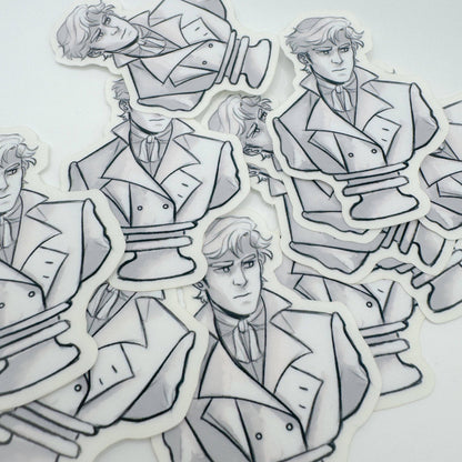 Mr. Darcy Bust Sticker | Pride &amp; Prejudice Clear Matte Decal