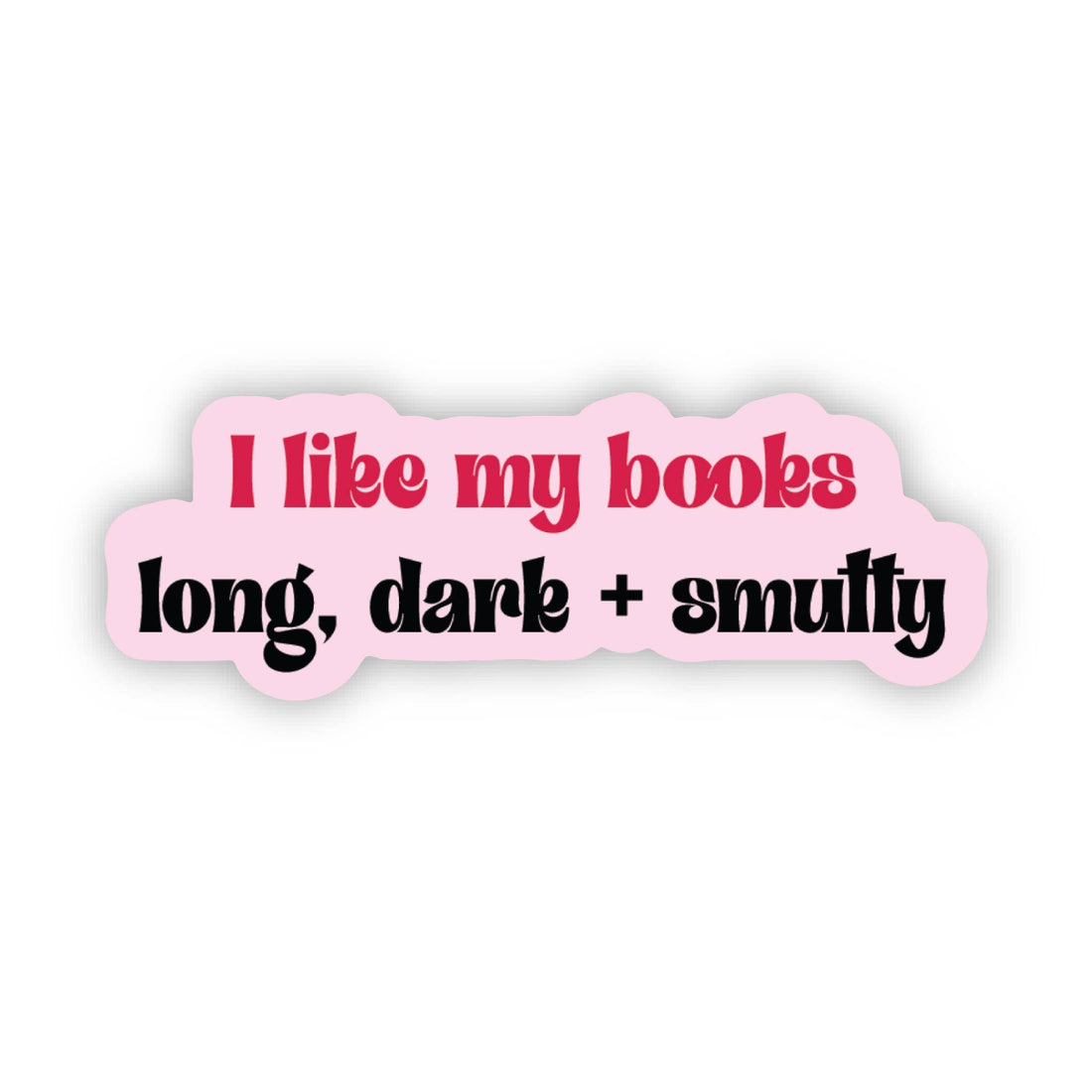 Pink sticker with text &