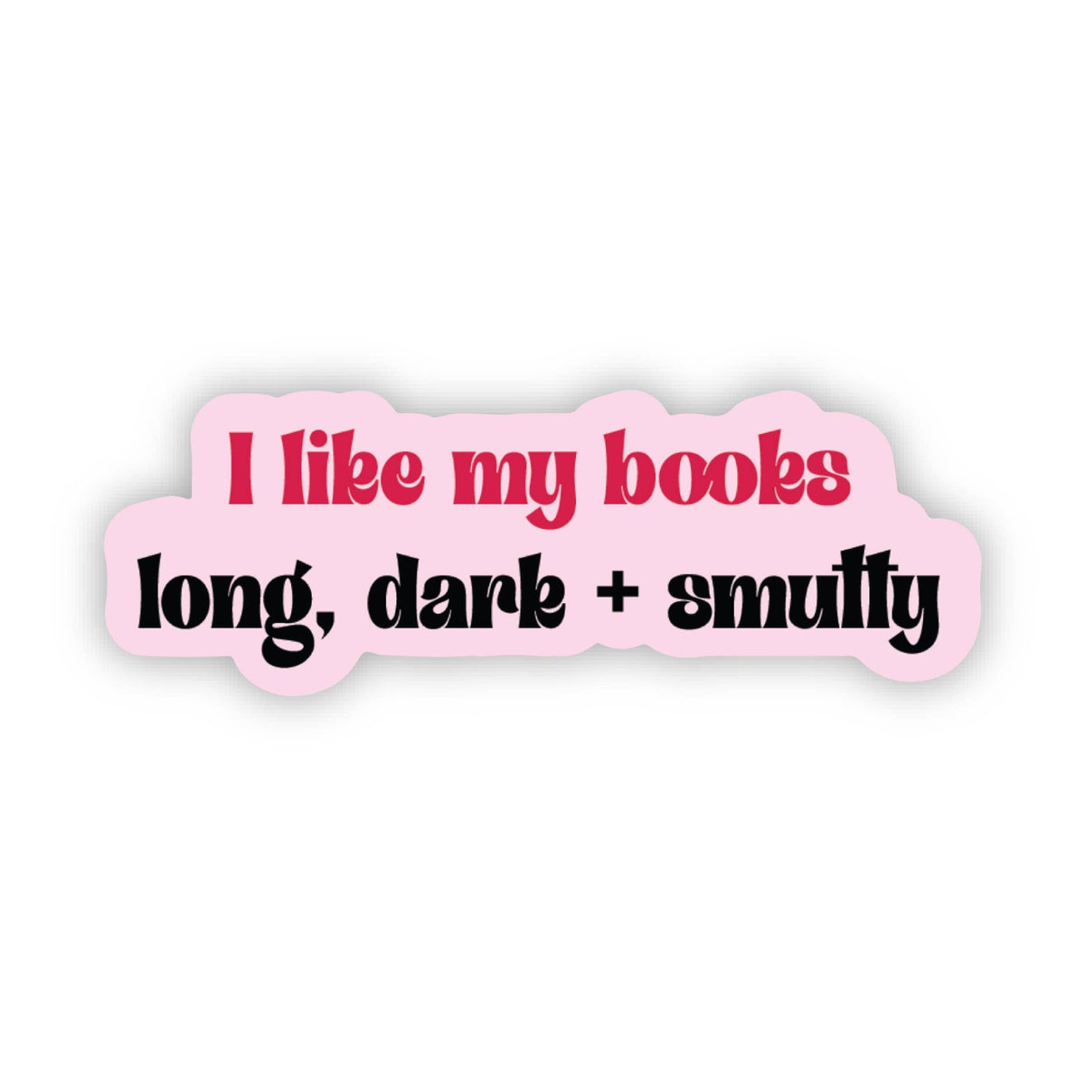 Pink sticker with text &