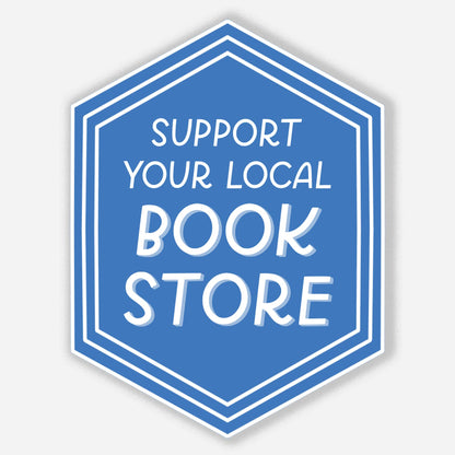 Blue hexagonal sign with white text &