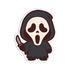 Cartoon character in a hood holding a knife on a white background
