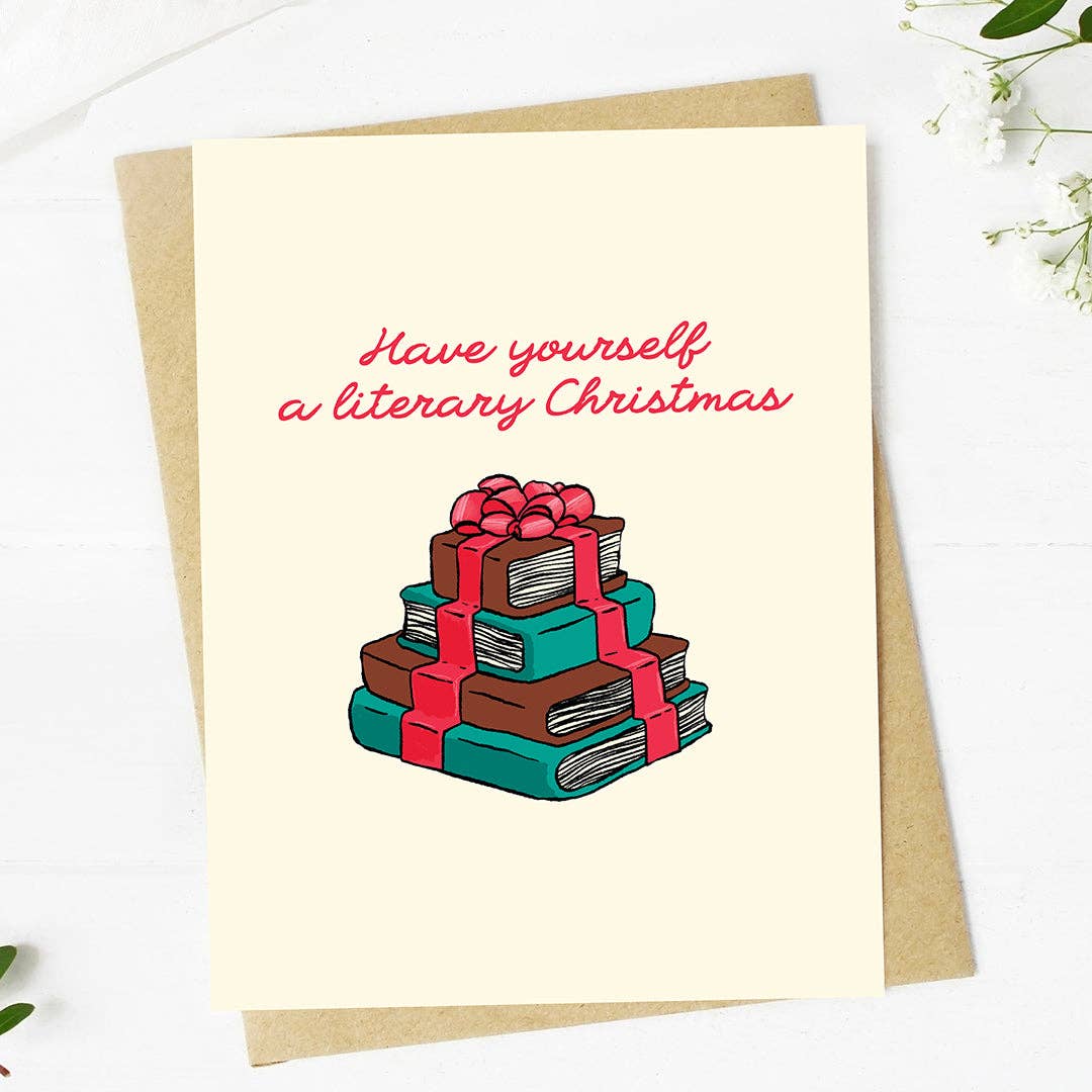 A cream-colored greeting card with the text &