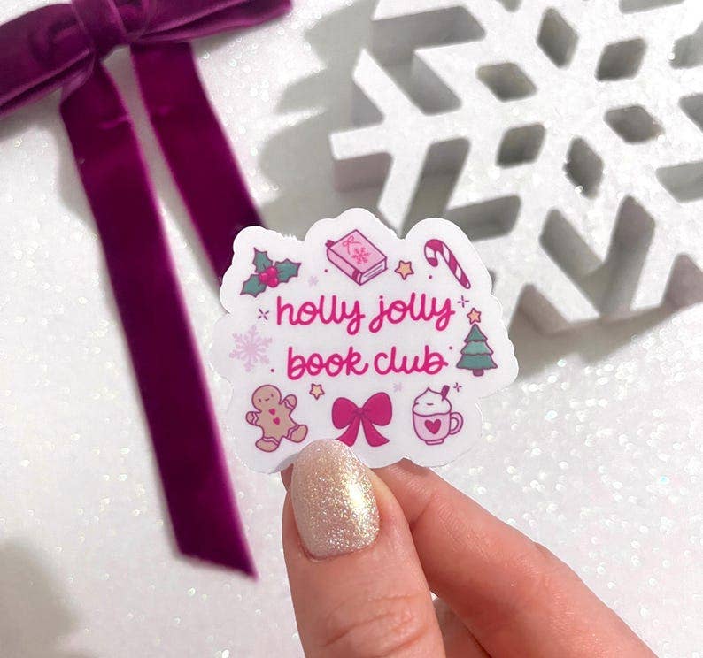 Holly Jolly Book Club Sticker | Christmas Reader Decal