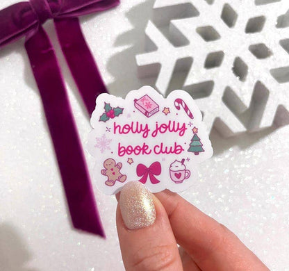 Holly Jolly Book Club Sticker | Christmas Reader Decal