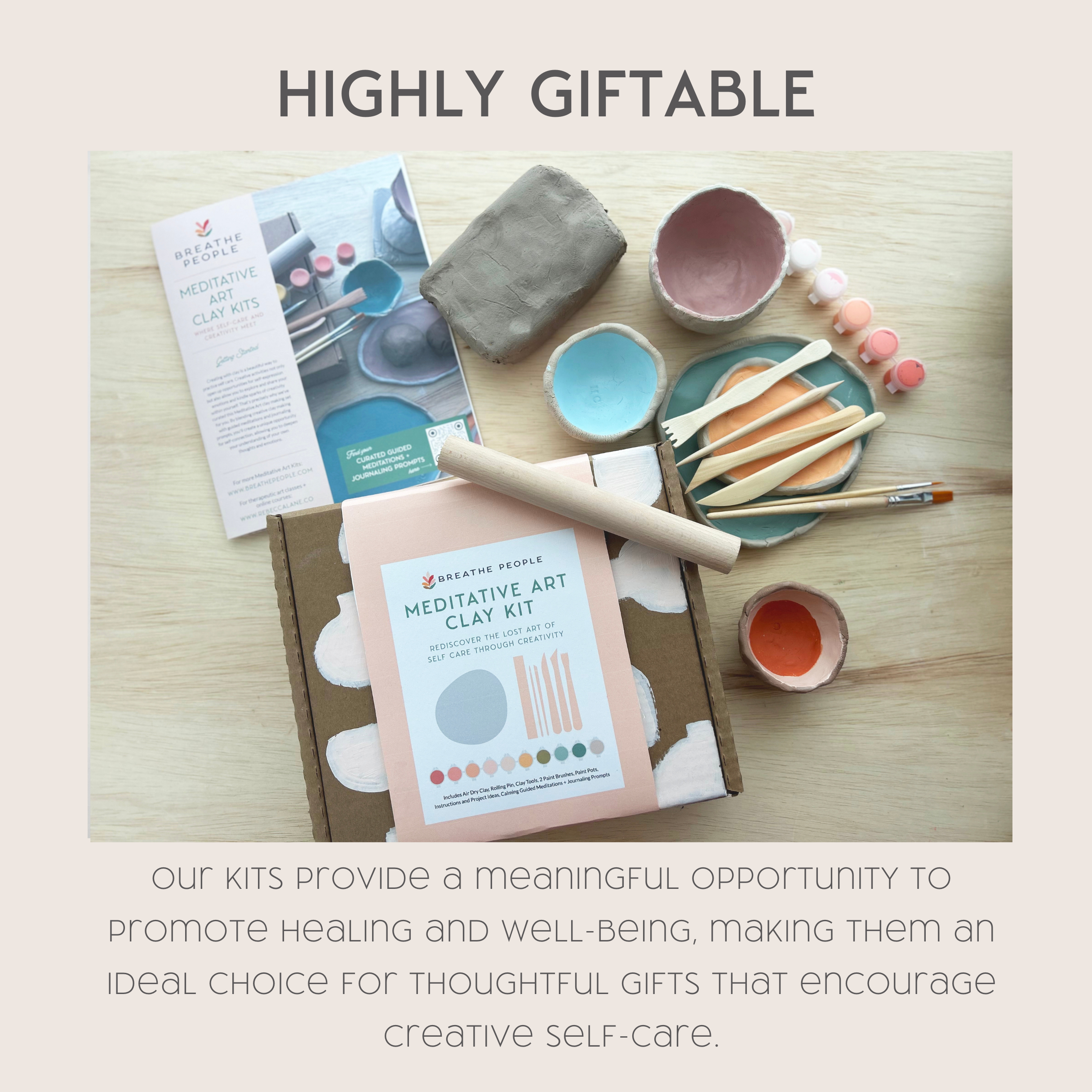 Breathe People - Meditative Art Clay Kit + Self-Care Meditations and Projects
