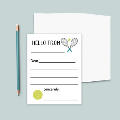 Tennis - Lined Note Cards - The Note House