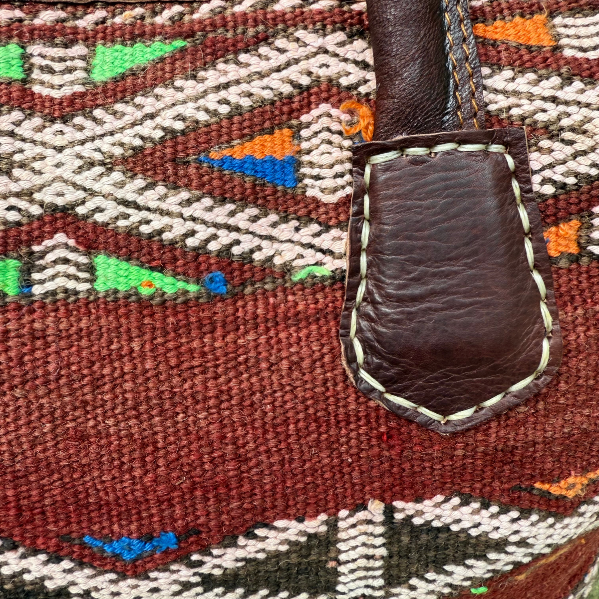 Kilim &amp; Leather Weekender Bag