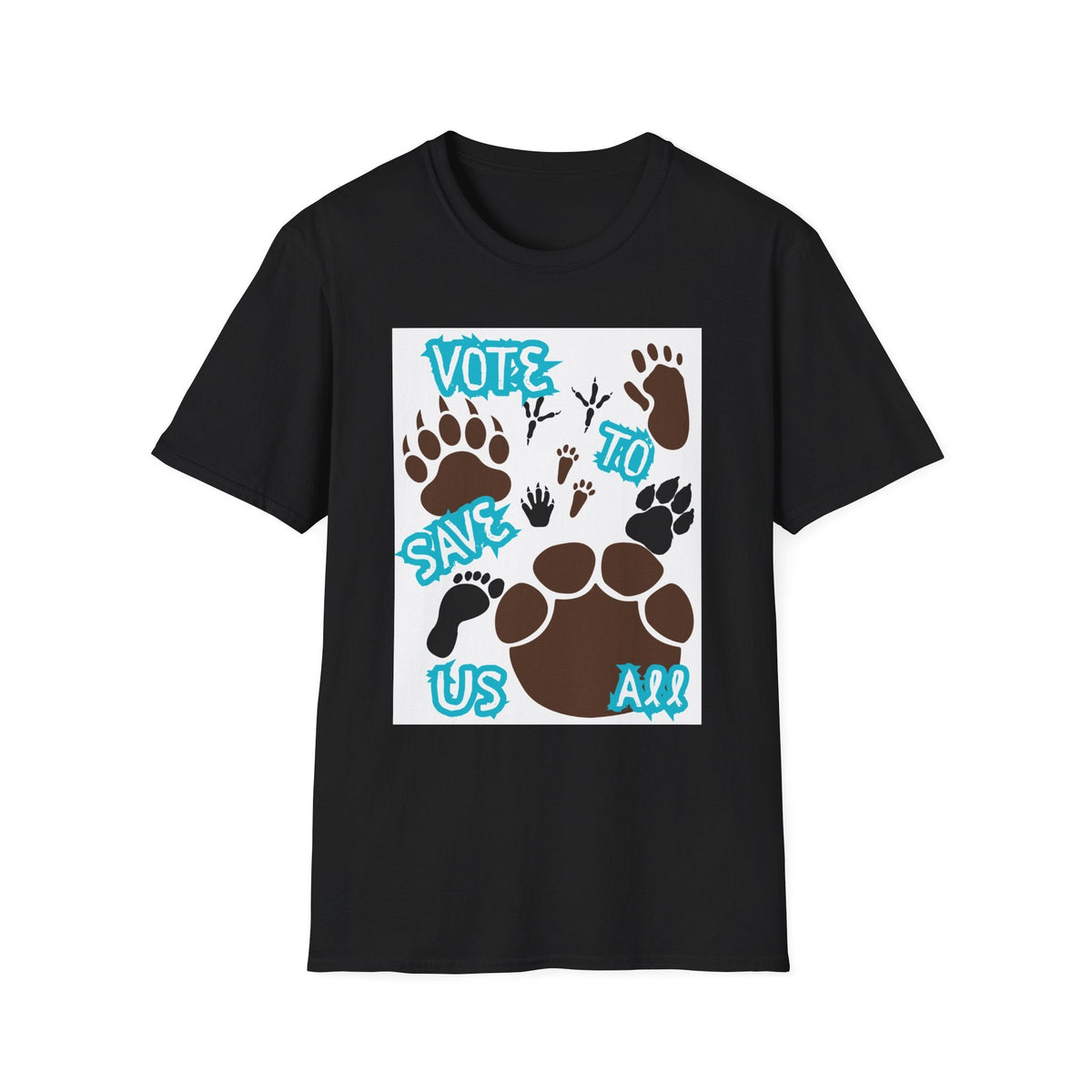 Save Us All Animal Paw Print Tee – Vote to Save Wildlife T-Shirt