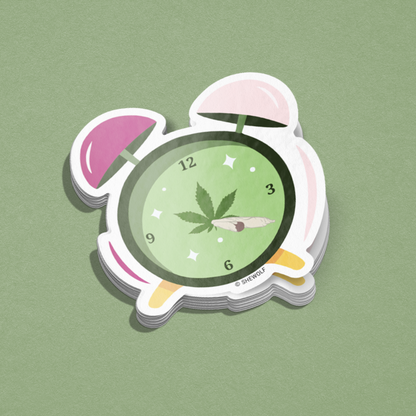 420 Clock Stoner Sticker
