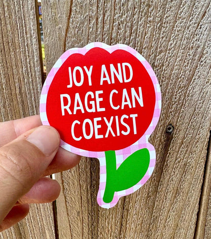 Joy and Rage Can Coexist Sticker | Feminist Resistance Tulip Sticker