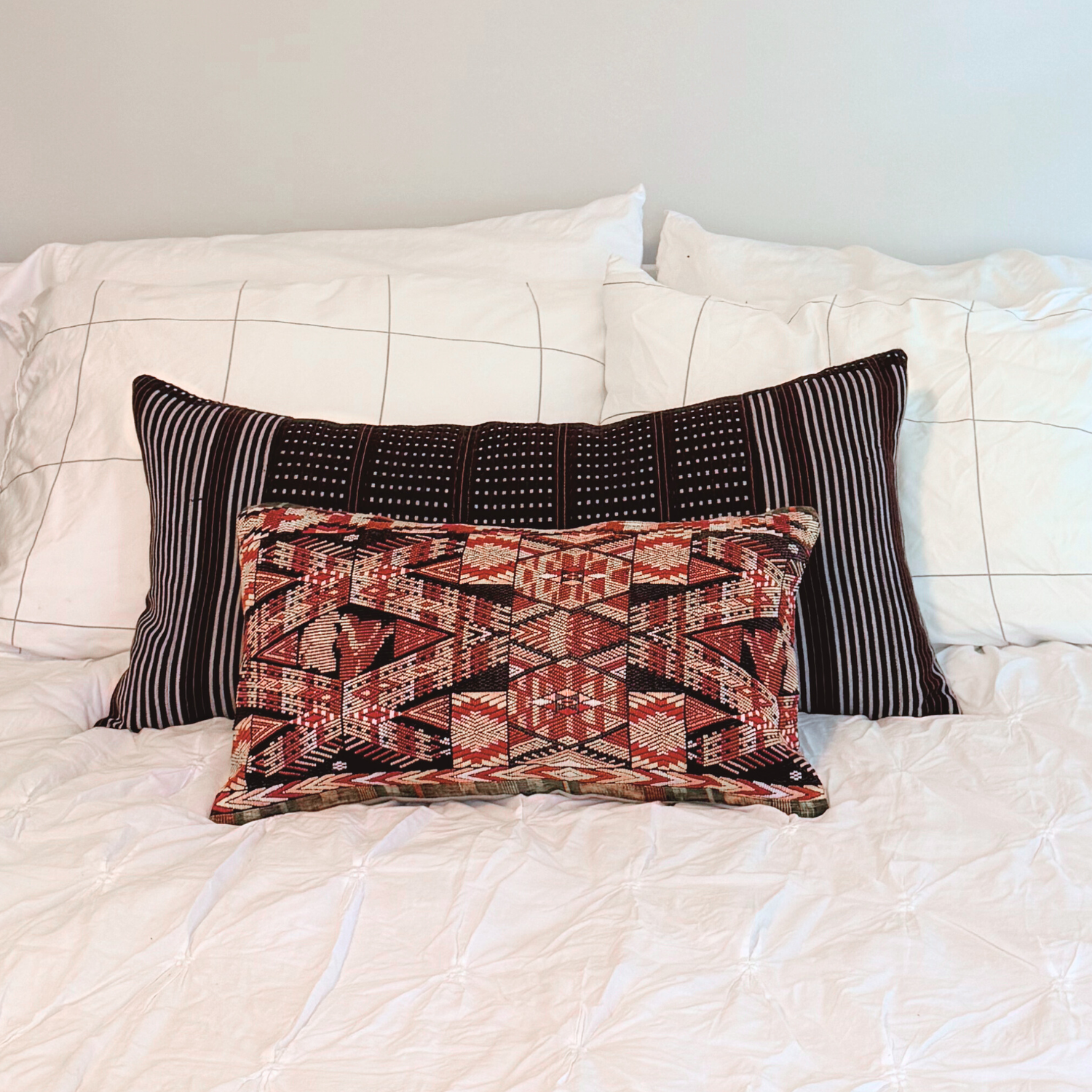 Huipil &amp; Hemp Throw Pillow Cover