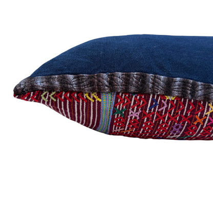 Embroidered Huipil &amp; Handwoven Corte Throw Pillow Cover