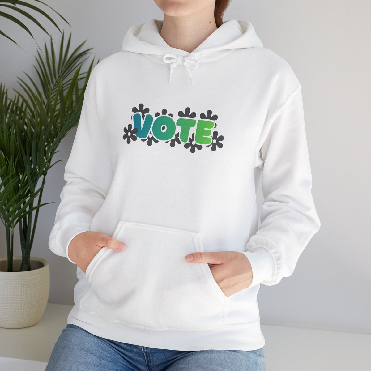 "VOTE" on Unisex Heavy Blend™ Hooded Sweatshirt